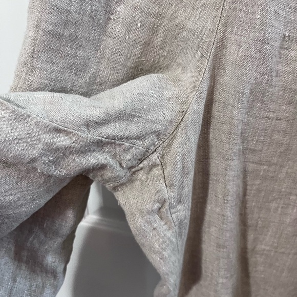 Chicos Womens 3 US 16 Casual Linen Pants adjustable cinch tie pull on pockets - Picture 4 of 7